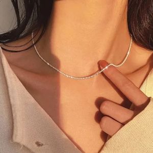 Gold Tennis diamond necklace S925 sterling silver